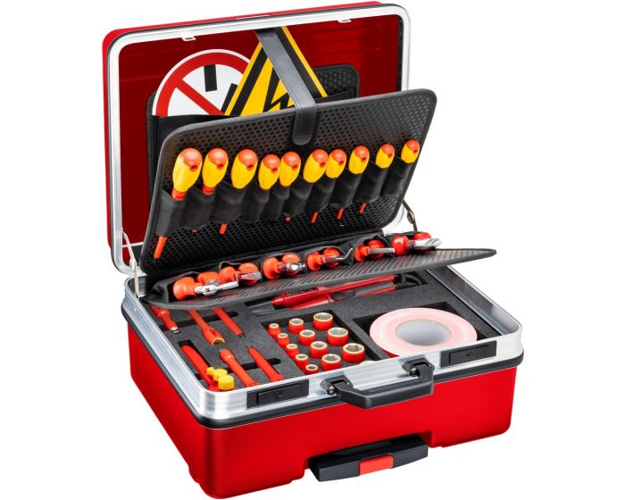 Coffre-à-outils-VDE-avec-assortiment-52-pièces